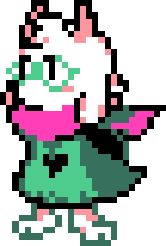 personagem Ralsei do jogo Deltarune no capítulo 1